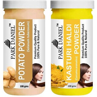 PARK DANIEL Premium Potato Powder & Kasturi Haldi Powder Combo Pack of 2 Jars of 100 gms(200 gms) (200 g) PARK DANIEL Premium Potato Powder & Kasturi Haldi Powder Combo Pack of 2 Jars of 100 gms(200 gms) (200 g)