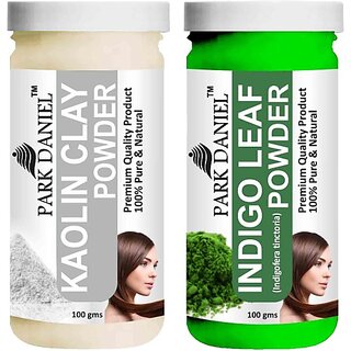 PARK DANIEL Pure & Natural Kaolin Powder & Indigo Leaf Powder Combo Pack of 2 Bottles of 100 gm (200 gm ) (200 ml) PARK DANIEL Pure & Natural Kaolin Powder & Indigo Leaf Powder Combo Pack of 2 Bottles of 100 gm (200 gm ) (200 ml)