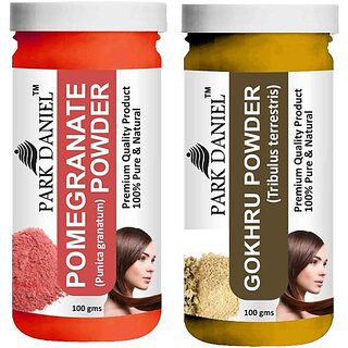 PARK DANIEL Pure & Natural Pomegranate Powder & Gokhru Powder Combo Pack of 2 Bottles of 100 gm (200 gm ) (200 ml) PARK DANIEL Pure & Natural Pomegranate Powder & Gokhru Powder Combo Pack of 2 Bottles of 100 gm (200 gm ) (200 ml)