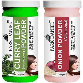 PARK DANIEL Pure & Natural Curry Leaf Powder & Onion Powder Combo Pack of 2 Bottles of 100 gm (200 gm ) (200 ml) PARK DANIEL Pure & Natural Curry Leaf Powder & Onion Powder Combo Pack of 2 Bottles of 100 gm (200 gm ) (200 ml)