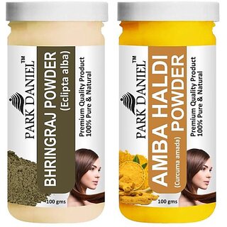 PARK DANIEL Pure & Natural Bhringraj Powder & Amba Haldi Powder Combo Pack (200 ml) PARK DANIEL Pure & Natural Bhringraj Powder & Amba Haldi Powder Combo Pack (200 ml)