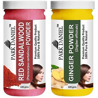 PARK DANIEL Premium Red Sandalwood Powder & Ginger Powder Combo Pack of 2 Jars of 100 gms(200 gms) (200 g) PARK DANIEL Premium Red Sandalwood Powder & Ginger Powder Combo Pack of 2 Jars of 100 gms(200 gms) (200 g)