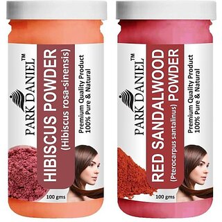                       PARK DANIEL Pure & Natural Hibiscus Powder & Red Sandalwood Powder Combo Pack (200 ml)                                              