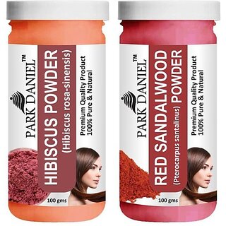 PARK DANIEL Pure & Natural Hibiscus Powder & Red Sandalwood Powder Combo Pack (200 ml) PARK DANIEL Pure & Natural Hibiscus Powder & Red Sandalwood Powder Combo Pack (200 ml)