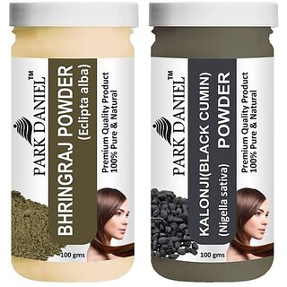                       PARK DANIEL Pure & Natural Bhringraj Powder & Kalonji(Black Cumin) Powder Combo Pack (200 ml)                                              