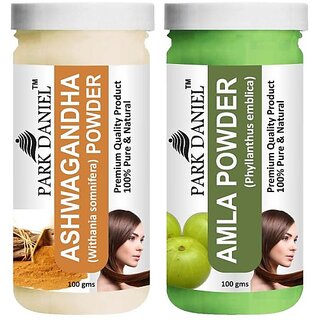                       PARK DANIEL Premium Ashwagandha Powder & Amla Powder Combo Pack of 2 Jars of 100 gms(200 gms) (200 g)                                              