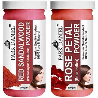                       PARK DANIEL Premium Red Sandalwood Powder & Rose Petal Powder Combo Pack of 2 Jars of 100 gms(200 gms) (200 g)                                              