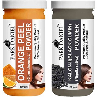                       PARK DANIEL Pure & Natural Orange Powder & Kalonji(Black Cumin) Powder Combo Pack of 2 Bottles of 100 gm (200 gm ) (200 ml)                                              