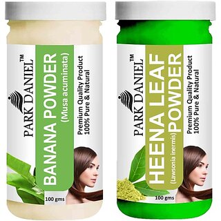                       PARK DANIEL Pure & Natural Banana Powder & Heena Leaf Powder Combo Pack of 2 Bottles of 100 gm (200 gm ) (200 ml)                                              