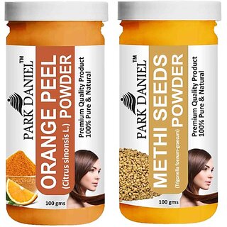 PARK DANIEL Pure & Natural Orange Powder & Methi Powder Combo Pack of 2 Bottles of 100 gm (200 gm ) (200 ml) PARK DANIEL Pure & Natural Orange Powder & Methi Powder Combo Pack of 2 Bottles of 100 gm (200 gm ) (200 ml)