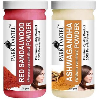                       PARK DANIEL Premium Red Sandalwood Powder & Ashwagandha Powder Combo Pack of 2 Jars of 100 gms(200 gms) (200 g)                                              