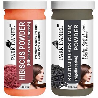                       PARK DANIEL Pure & Natural Hibiscus Powder & Kalonji(Black Cumin) Powder Combo Pack (200 ml)                                              