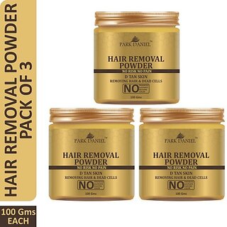                       PARK DANIEL Premium Hair Removal Powder- For Easy Hair Removal with No Rics & No Pain Combo pack of 3 Jars of 100 gms(300 gms) Wax (300 g, Set of 3)                                              