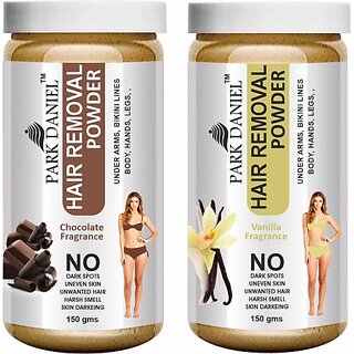 PARK DANIEL Premium Chocolate + Vanilla Fragrance Hair Removal Powder- For Underarms, Hand, Legs & Bikini Line(Three in one Use)Combo Pack of 2 Jars of 150gm (300gm) Wax (300 g, Set of 2) PARK DANIEL Premium Chocolate + Vanilla Fragrance Hair Removal Powder- For Underarms, Hand, Legs & Bikini Line(Three in one Use)Combo Pack of 2 Jars of 150gm (300gm) Wax (300 g, Set of 2)