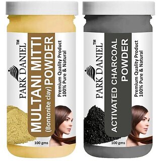 PARK DANIEL Pure & Natural Multani Mitti Powder & Activated Charcoal Powder Combo Pack of 2 Bottles of 100 gm (200 gm ) (200 ml) PARK DANIEL Pure & Natural Multani Mitti Powder & Activated Charcoal Powder Combo Pack of 2 Bottles of 100 gm (200 gm ) (200 ml)