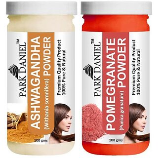 PARK DANIEL Premium Ashwagandha Powder & Pomegranate Powder Combo Pack of 2 Jars of 100 gms(200 gms) (200 g) PARK DANIEL Premium Ashwagandha Powder & Pomegranate Powder Combo Pack of 2 Jars of 100 gms(200 gms) (200 g)