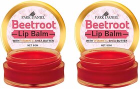 PARK DANIEL Premium Beetroot Lip Balm - Enriched With Vitamin E & Mango Butter- For Lightening the dark Lips, Lip Care for Dry & Chapped Lips Combo pack of 2 Jars of 08 gms(16 Gms) Beetroot (Pack of: 2, 16 g)