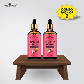 PARK DANIEL Pink Lip Serum Oil -With Vitamin E- For Glossy & Shiny Lips with Moisturizing Effect-Fruity Flavor- Men & Women Combo pack of 2 bottles of 30 ml(60 ml) Natural (Pack of: 2, 60 g)