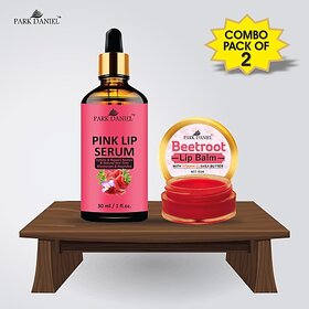 PARK DANIEL Pink Lip Serum (30 ml) & Beetroot Lip Balm (8 gm) Combo Pack Of 2 items Fruity (Pack of: 2, 38 g)