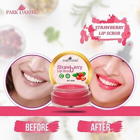 PARK DANIEL Premium Strawberry Lip Scrub for dark lips to lighten for Men & Women- Enriched with Cane Sugar Powder, Tocopherol (Vitamin E), Cocoa Butter, Shea Butter(08 gms) Strawberry (Pack of: 1, 8 g)