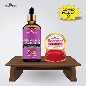 PARK DANIEL Kumkumadi Lip Serum Oil (30 ml) & Beetroot Lip Balm (8 gm) Combo Pack Of 2 items Fruity (Pack of: 2, 38 g)