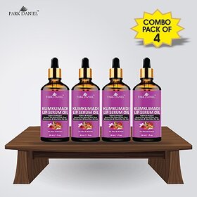 PARK DANIEL Premium Kumkumadi Lip Serum For Shiny and Dry Lips- Ideal for Men and Women Combo Pack Of 4 bottle of 30 ml(120 ml) (120 ml, Berry Red)