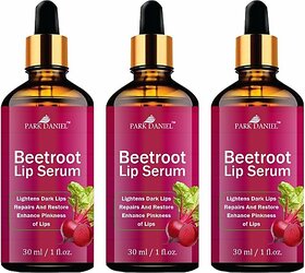 PARK DANIEL Premium Beetroot Lip Serum Oil- For Soft and Shiny Lips Combo Pack Of 3 Bottle, 30ml(90ml) (Peppy Red, 90 ml)