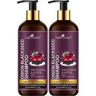PARK DANIEL Premium Onion Blackseed Shampoo -for Great Shine and Luster Hair Combo Pack 2 Bottle of 200 ml(400 ml) (400 ml) PARK DANIEL Premium Onion Blackseed Shampoo -for Great Shine and Luster Hair Combo Pack 2 Bottle of 200 ml(400 ml) (400 ml)