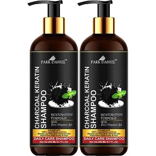 PARK DANIEL Premium Charcoal Keratin Shampoo - An Daily Care Shampoo Combo Pack 2 Bottle of 200 ml(400 ml) (400 ml) PARK DANIEL Premium Charcoal Keratin Shampoo - An Daily Care Shampoo Combo Pack 2 Bottle of 200 ml(400 ml) (400 ml)