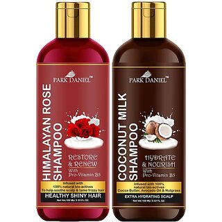 PARK DANIEL Premium Rose Shampoo & Coconut Milk Shampoo Combo Pack Of 2 bottle of 100 ml(200 ml) (200 ml) PARK DANIEL Premium Rose Shampoo & Coconut Milk Shampoo Combo Pack Of 2 bottle of 100 ml(200 ml) (200 ml)