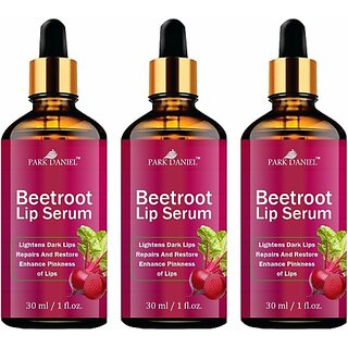 PARK DANIEL Premium Beetroot Lip Serum Oil- For Soft and Shiny Lips Combo Pack Of 3 Bottle, 30ml(90ml) (Peppy Red, 90 ml)