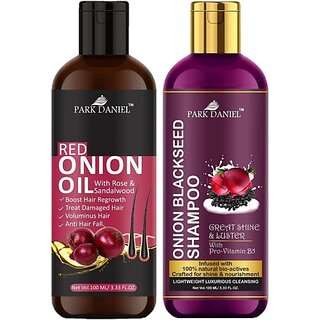 PARK DANIEL Premium Red Onion Oil & Onion Blackseed Shampoo Combo Pack Of 2 bottle of 100 ml(200 ml) (200 ml) PARK DANIEL Premium Red Onion Oil & Onion Blackseed Shampoo Combo Pack Of 2 bottle of 100 ml(200 ml) (200 ml)