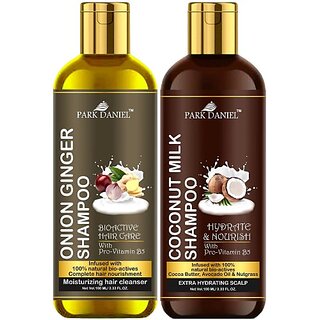                       PARK DANIEL Premium Onion Ginger & Coconut Milk Shampoo Combo Pack Of 2 bottle of 100 ml(200 ml) (200 ml)                                              