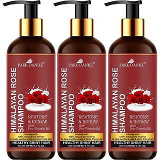                       PARK DANIEL Premium Rose Shampoo -For Healthy and Shiny Hair Combo Pack 3 Bottle of 200 ml(600 ml) (600 ml)                                              