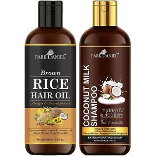                       PARK DANIEL Premium Rice Oil & Coconut Shampoo Combo Pack Of 2 bottle of 100 ml(200 ml) (200 ml)                                              