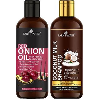                       PARK DANIEL Red Onion Oil & Coconut Shampoo Combo Pack Of 2 bottle of 100 ml(200 ml) (200 ml)                                              