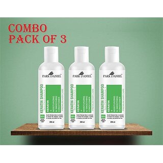                       PARK DANIEL Keratin Smooth Shampoo Control Anti-Breakage,Damage & Dry Hair Pack 3 of 200ML (600 ml)                                              