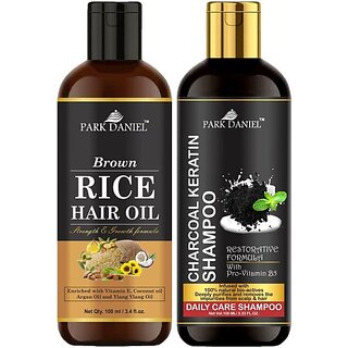                       PARK DANIEL Premium Rice Oil & Activated Charcoal Shampoo Combo Pack Of 2 bottle of 100 ml(200 ml) (200 ml)                                              