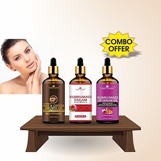 PARK DANIEL Premium Nail & Cuticle Growth Oil, Kumkumadi Tailam Face Oil & Kumkumadi Lip Serum Oil Combo Pack of 3 Bottles of 30 ml(90 ml) (3 Items in the set) PARK DANIEL Premium Nail & Cuticle Growth Oil, Kumkumadi Tailam Face Oil & Kumkumadi Lip Serum Oil Combo Pack of 3 Bottles of 30 ml(90 ml) (3 Items in the set)