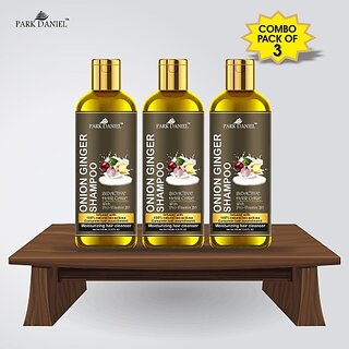 PARK DANIEL Premium Onion Ginger Shampoo -for Hair Nourishment and Moisturizing Combo Pack 3 Bottle of 100 ml(300 ml) (300 ml) PARK DANIEL Premium Onion Ginger Shampoo -for Hair Nourishment and Moisturizing Combo Pack 3 Bottle of 100 ml(300 ml) (300 ml)