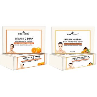 PARK DANIEL Vitamin C & Haldi Chandan Bathing Bar Soap Pack of 2 of 100Gms (200Gms) (2 x 100 g) PARK DANIEL Vitamin C & Haldi Chandan Bathing Bar Soap Pack of 2 of 100Gms (200Gms) (2 x 100 g)