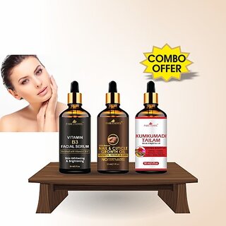 PARK DANIEL Premium Vitamin B3 Facial Serum, Nail & Cuticle Growth Oil & Kumkumadi Tailam Face Oil Combo Pack of 3 Bottles of 30 ml(90 ml) (3 Items in the set) PARK DANIEL Premium Vitamin B3 Facial Serum, Nail & Cuticle Growth Oil & Kumkumadi Tailam Face Oil Combo Pack of 3 Bottles of 30 ml(90 ml) (3 Items in the set)