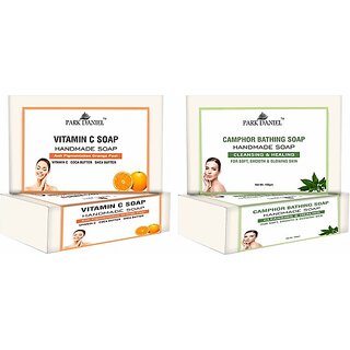                       PARK DANIEL Vitamin C & Camphor Bathing Bar Soap Pack of 2 of 100Gms (200Gms) (2 x 100 g)                                              