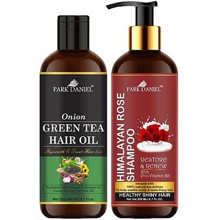 PARK DANIEL Pure and Natural Green Tea Oil & Rose Shampoo Combo Pack Of 2 bottle of 200 ml(400 ml) (2 Items in the set) PARK DANIEL Pure and Natural Green Tea Oil & Rose Shampoo Combo Pack Of 2 bottle of 200 ml(400 ml) (2 Items in the set)