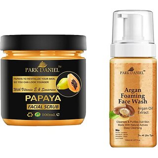 PARK DANIEL Papaya Scrub & Argan Face Wash For Blackheads Removal Combo Pack of 2 (250 ML) (2 Items in the set) PARK DANIEL Papaya Scrub & Argan Face Wash For Blackheads Removal Combo Pack of 2 (250 ML) (2 Items in the set)