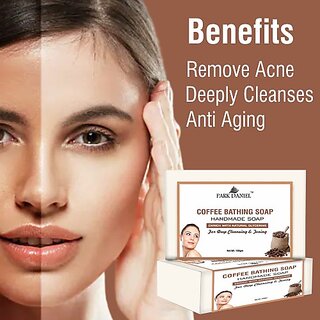 PARK DANIEL Coffee Extract Bathing Soap For Deep Cleansing and Freshing Pack 4 of 100 grams (4 x 100 g) PARK DANIEL Coffee Extract Bathing Soap For Deep Cleansing and Freshing Pack 4 of 100 grams (4 x 100 g)