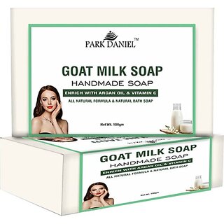 PARK DANIEL Goat Milk Bathing Bar Soap With Glycerine For Moisturises Pack 4 of 100 grams (4 x 100 g) PARK DANIEL Goat Milk Bathing Bar Soap With Glycerine For Moisturises Pack 4 of 100 grams (4 x 100 g)