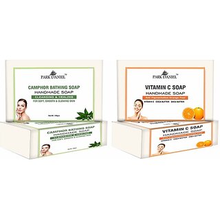                       PARK DANIEL Camphor & Vitamin C Bathing Bar Soap Pack of 2 of 100Gms (200Gms) (2 x 100 g)                                              