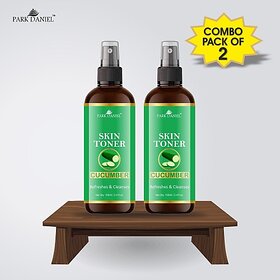 PARK DANIEL Premium Cucumber Skin Toner For Men & Women Combo Pack of 2 Bottles of 100 ml (200 ml ) Men & Women (200 ml)