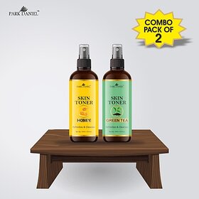 PARK DANIEL Premium Honey & Green Tea Skin Toner Combo Pack Of 2 Bottles Of 100ml (200ml) Men & Women Men & Women (200 ml)